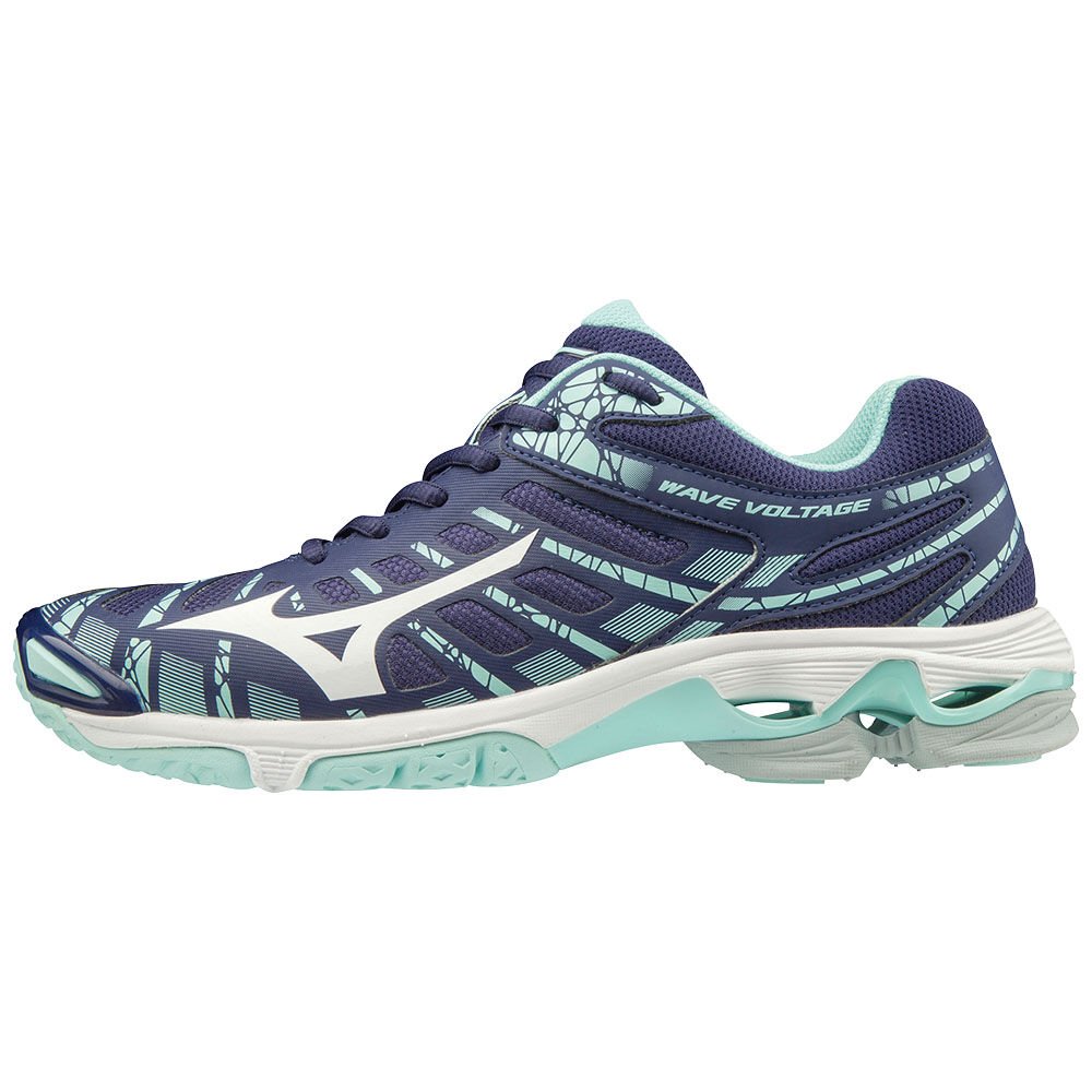 Mizuno Women's Volleyball Shoes WAVE VOLTAGE White/Blue - HZRDOIG-61